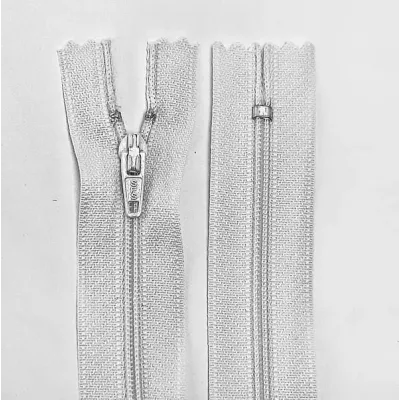 блискавка пластик 18 см 4х4, біла