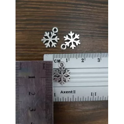 подвеска металл Снежинка10х15 мм 