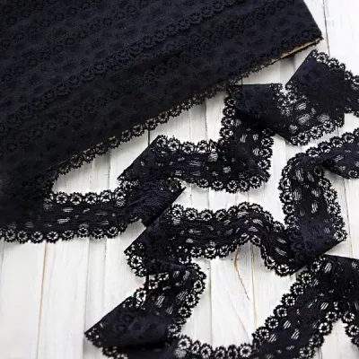 кружево французское черное, 3 см