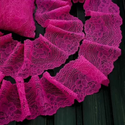 мереживо французьке рожеве, 8 см