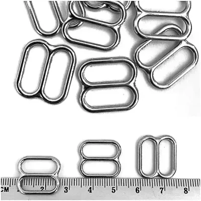 Регулятор восьмерка для купальника, 15 мм никель