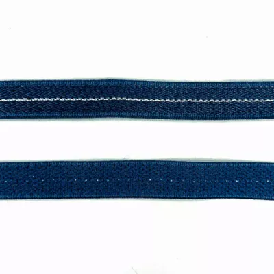 Резинка для бретелі синя + срібло, 1 см