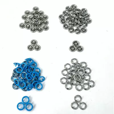 Трикотажна кнопка блакитна, 9.5 мм