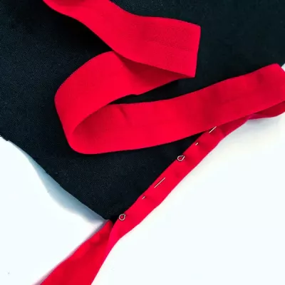 Стрейч-бейка красная (матовая), 20 мм 