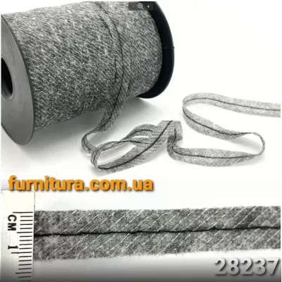 кромка флізелінова чорна з підсилювачем строчки, 1.2 см