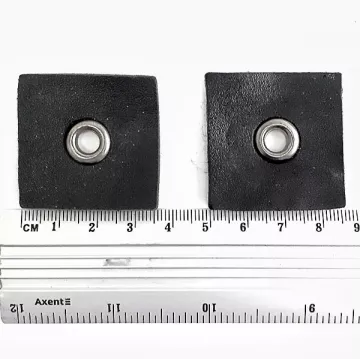 Блочка black nikel, основа шкірозамінника 35х35 мм,50 шт