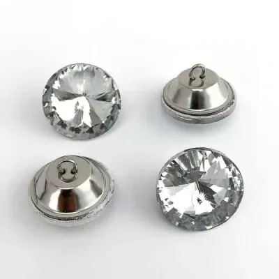 Пуговица мебельная - стекло+метал, 26 мм