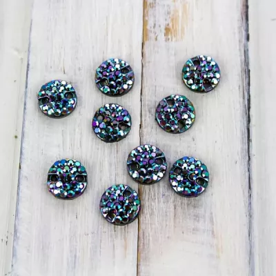 стразы круглые серо-зеленые, 8х8 мм