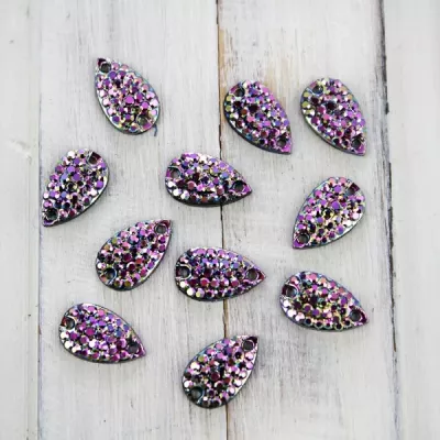 стразы овал розовые, 10х7 мм