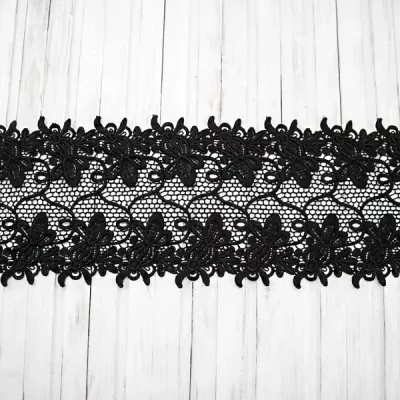 мереживо ТТ ришельє чорне, 15 см