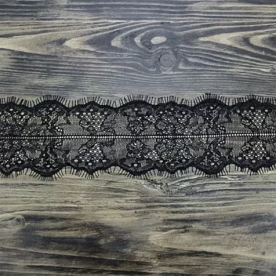 кружево Zira шантильи, черное 8 см