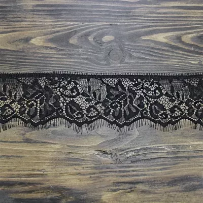 кружево Zira шантильи, черное  6 см