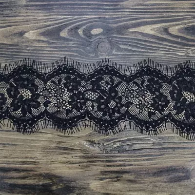 кружево Zira шантильи, черное 9 см