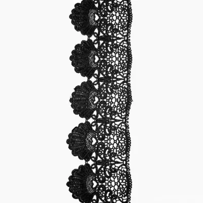 Мереживо Zira в'язане чорне, 7-10 см
