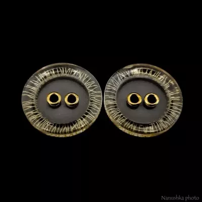 Ґудзик прозорий+золото, 18мм