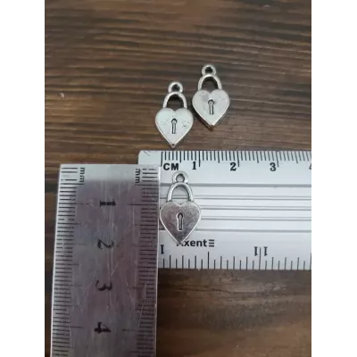 подвеска металл Замочек сердце 10х18 мм 