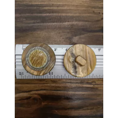 пуговица F L44/ножка, на пальто, горчичний-меланж, уп.50 шт