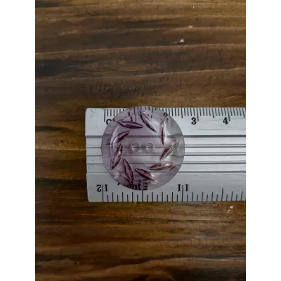 гудзик F L40/2 уд, димчасто-прозорий+штрихи, уп.50 шт