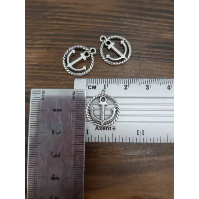 подвеска металл Якорь в кольце 16х18 мм, упак 25 шт