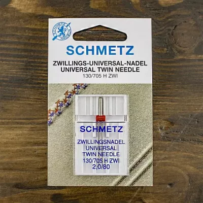 голка д/побут маш Schmetz подвійна,універс № 80-2 мм