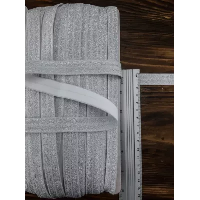 Резинка бейка срібна, 16 мм