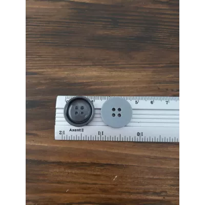 пуговица F L32/4 уд, т.серая 2 bin3, уп.500 шт