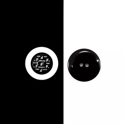 Гудзик чорно-білий, 23 мм