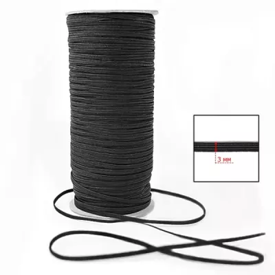 Резинка білизняна чорна, 3 мм