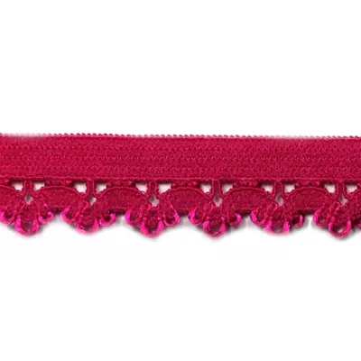Гумка білизняна ажурна 16 мм. малинова
