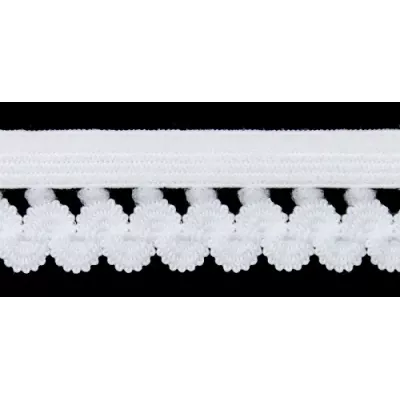 Резинка бельевая ажурная белая, 18 мм