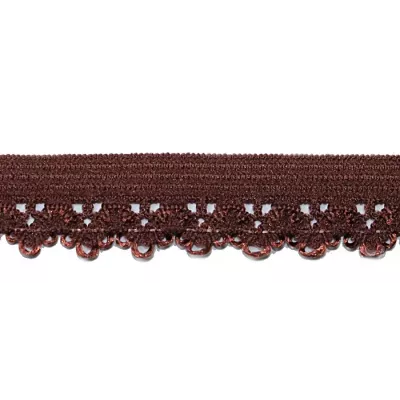 Гумка білизняна ажурна 16 мм. коричнева