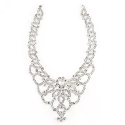 Декор фрагмент серебро+белые стразы