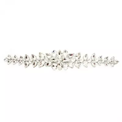 Декор фрагмент серебро+ белые стразы 