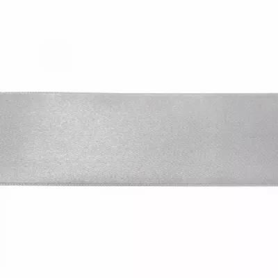 Лента атласная серая, 7 см 