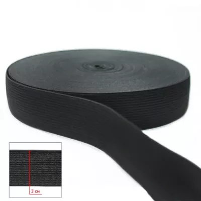 резинка 3 см, чорна