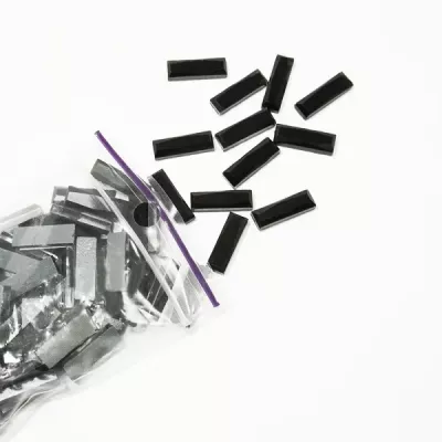 Стразы клеевые чёрные, 15х5 мм