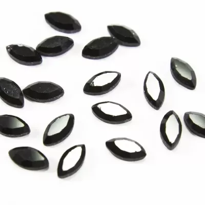 Стрази клейові лист чорні, 3х8 мм