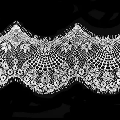 Мереживо Zira шантильї, біле 8-10 см