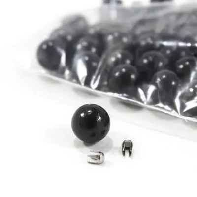 Заклепка-бусина черная, 8 мм