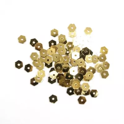 Паєтка золота шестигранник, 5 мм