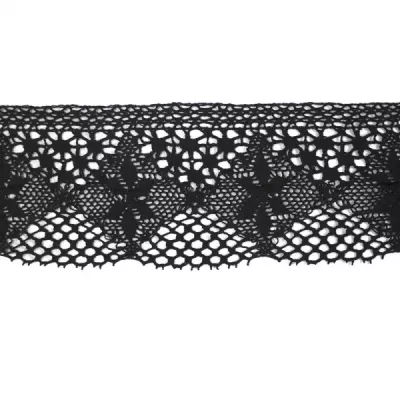 Кружево Кроше черное, 9 см