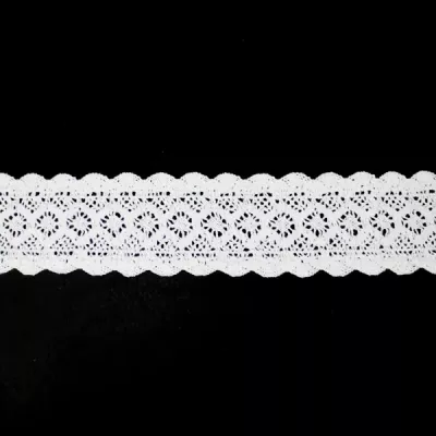 Кружево Кроше арт 151 белое,шир. 6 см, в боб. 9м