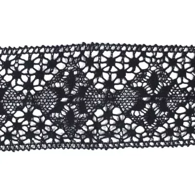 Кружево Кроше черное, 12 см