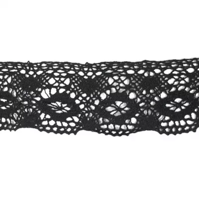 Кружево Кроше черное, 9 см