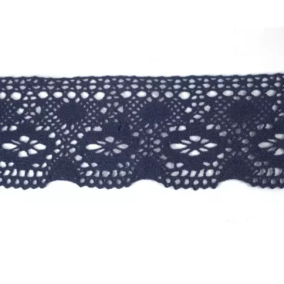 Кружево Кроше синее, 8 см