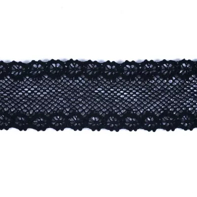 Кружево Кроше черное, 4 см