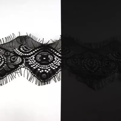Кружево черное шантильи, 6-9 см