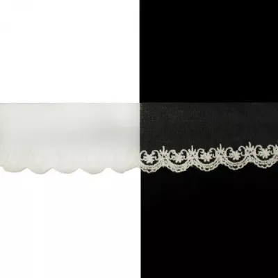 Мереживо прошва не вибілена, основа сітка, 6 см