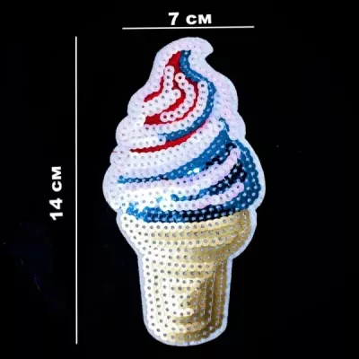 Аппликация клеевая Мороженное, из пайеток 7х14 см