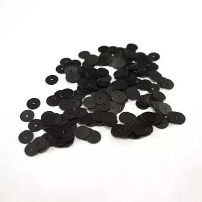 Паєтка кругла чорна, 8 мм